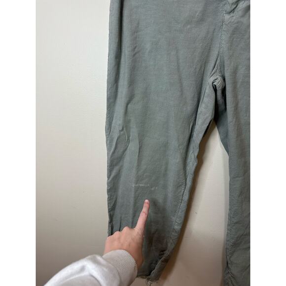 Frank & Eileen Kinsale High Rise Pants Green Sz 10 Raw Hem - See Flaw - Picture 3 of 10